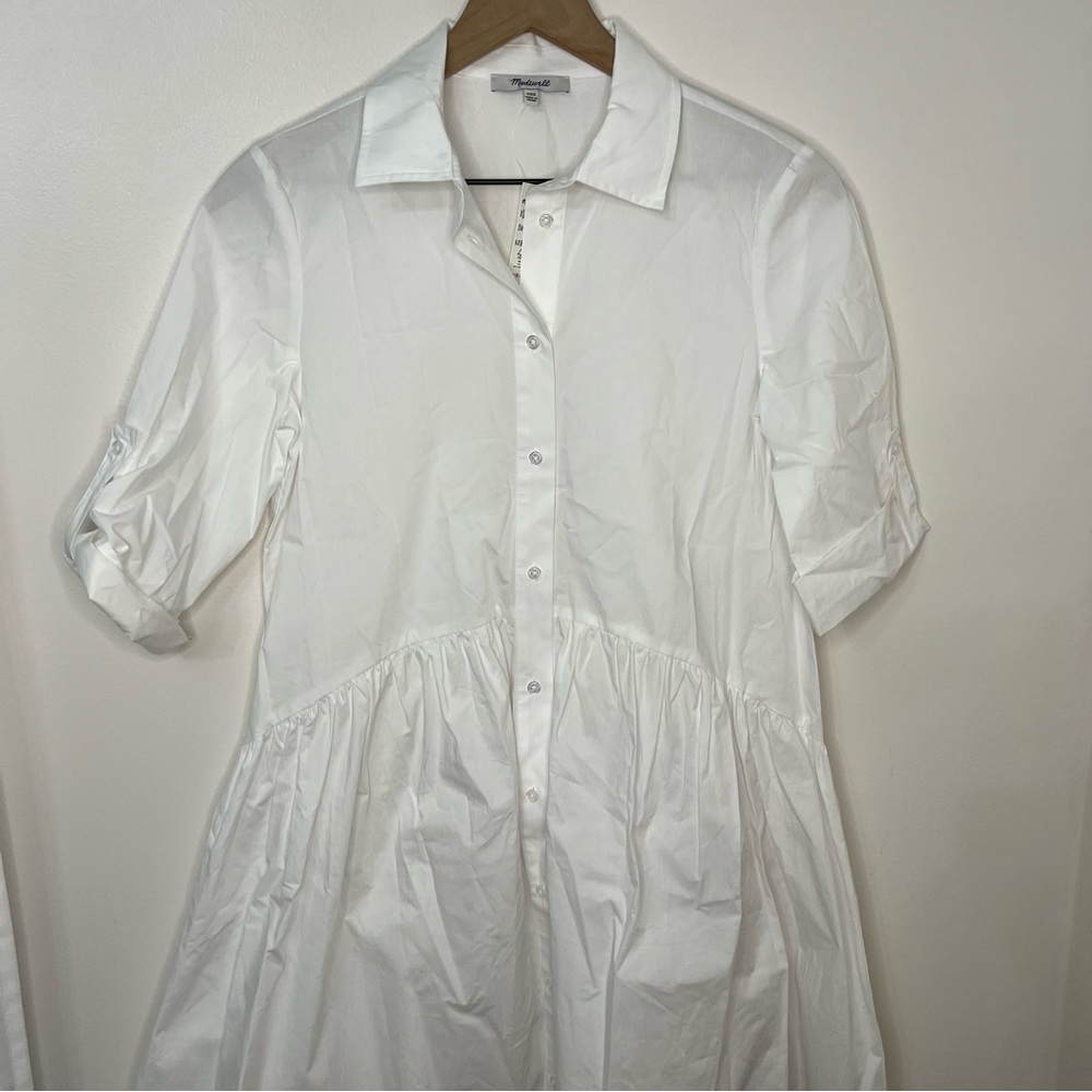 NWT Madewell Button-Front Mini Shirtdress in Poplin Women's Regular XXS Resort - Picture 5 of 11
